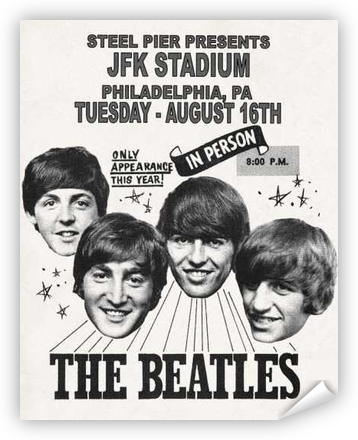 Vintage Beatles '66 Philadelphia JFK Concert Poster - RetroPhilly.com