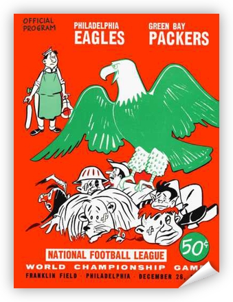 Vintage Philadelphia Eagles Green Bay Packers '60 Poster