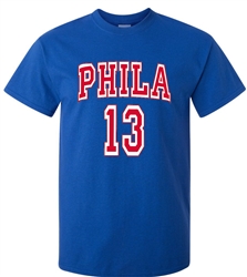 Vintage 1967 Philadelphia 76ers Wilt Chamberlain Jersey Tee from www.retrophilly.com