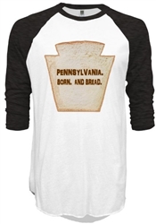 Old Skool Pennsylvania Born and Bread Raglan Tee from www.RetroPhilly.com